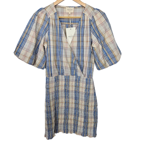 Sezane Olga Dress Check New With Tags  Size 34 US 0 - Picture 4 of 9